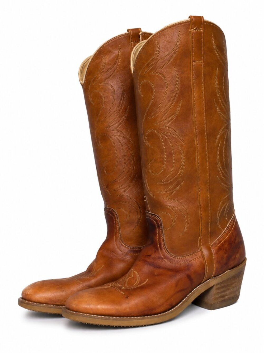 Vintage Dingo Cowboy Boots Women's Size 7M Brown Leather Western Boots USA Made